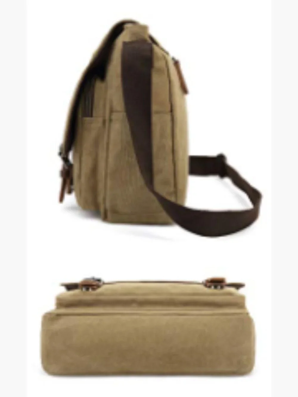 Vintage Canvas Messenger Bag Large Crossbody Shoulder Bag for Men Women 15.6